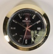 Luxury Watch Inspired Wall Clock. Diameter: 34cm