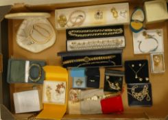 A good collection of ladies costume jewellery including Silver, rings, watches, bracelets, yellow