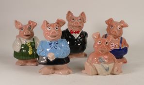 Set of Five Wade NatWest Pigs.