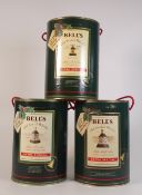 Three Bell's Whiskey full, sealed and boxed Christmas decanter's from 1988-1990, 43% Vol 75cl. (3)