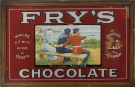 Framed 'Frys Chocolate' Advertising picture 52cm wide x 35cm high including frame