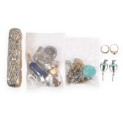 An interesting job lot of sterling silver jewellery in various earrings, rings, pendant,