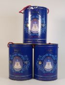 Three Bell's Whiskey full, sealed and boxed Royal decanter's To Commemorate the Ninetieth Birthday