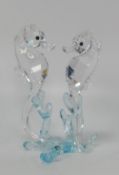 Swarovski Seahorses (885589) retired 2014, Clear seahorses in an aqua coloured seaweed, H:7m.