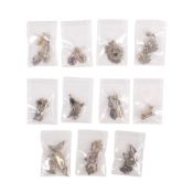 11 x pairs of silver earrings set marcasite, some with gems or pearls also, gross 58g.