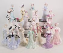 A large Coalport (Compton & Woodhouse) complete set of Miniature Lady Figurines from the 'My Fair