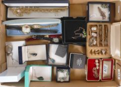 A collection of quality ladies costume jewellery including silver, watches, pendant and chains,