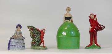 A collection of Carlton Ware figural items including Mephisto and Mephistopheles figures, and two