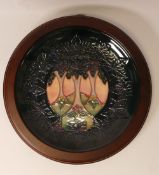 Moorcroft Plate 783/10, 'Cluny' designer Sally Tuffin inspired by medieval tapestry on dark green