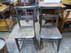 A pair of small Oak chapel chairs 82cm H x 41cm W