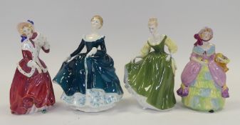 Royal Doulton lady figures to include Janine HN2461, Christmas Morn HN1992 and Fair Lady HN2193, all