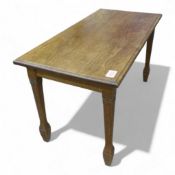 A Light Oak Style coffee table, carved pattern legs measures 76cm wide x 38cm deep x 42cm tall