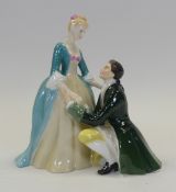 Royal Doulton, lady figure, The Suitor HN2132. (H: 20cm)