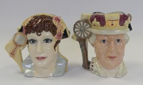 Royal Doulton large double sided character jugs to include George III/ & George Washington D6749 and