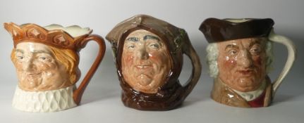 Royal Doulton large early character jugs to include Sam Johnson, Old King Cole and Friar Tuck. (3)