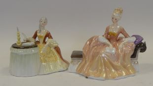 Royal Doulton lady figures to include Meditation HN2330 (hairline crack to base) and Reverie HN2306.