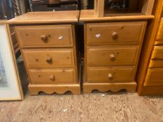 2 x solid Pine bedside cabinets 63 H x 45cm x W x 34cm D