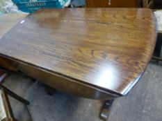 Dark Oak drop-leaf table 120cm L x 117cm W x 75cm H