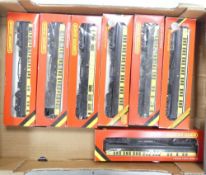 Hornby OO gauge passenger carriages to include three R.429 GWR coach 57' composite, three R430 GWR