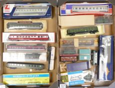 A collection of HO/OO gauge carriages and freight wagons from Bachmann, Liliput, Jouef, Lima and