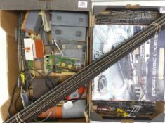 A collection of HO/OO gauge trackside accessories to include boxed Hornby Electrically Operated