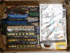 A collection of model railway locomotives and carriages specifically of 00 Gauge including British