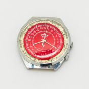Russian Raketa 24 hours world time watch, 1980s, stainless steel, d.4.1cm incl. crown.