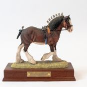 Border Fine Arts 'Victory at the Highland' Bay Clydesdale, model no.L149A by Anne Wall, limited