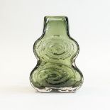 Whitefriars, Willow 'Cello' vase, designed by Geoffrey Baxter, pattern no.9675. (H: 18cm)
