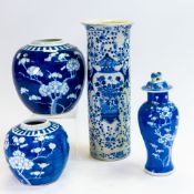 A collection of 19th century Chinese blue & white porcelain, including two ginger jars, lidded