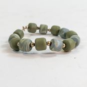 A rare Wedgwood bracelet, circa 2003. Barlaston demonstration area studio production. Marbled