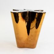 Rosenthal Studio line Germany. Gold copper glazed abstract ‘Flux’ porcelain vase, designed by