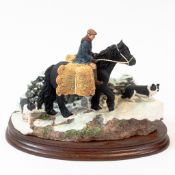 Border Fine Arts 'Carrying Burdens' (Pony, rider and Border Collies), model No. B0892 by Hans