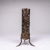 Chinese Silver pierced spill vase, makers Wang Hing & Co. Hong Kong, h.14cm, 66.6g.