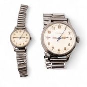 Jaeger-LeCoultre military style wristwatch, case marked to reverse F.G Harwood Ashtead 1940-1947