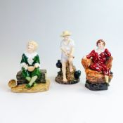 Reg Johnson character figures - Bubbles, The Young Angler and The Red Boy, tallest 20cm (3)