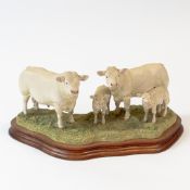 Border Fine Arts 'Charolais family', model no.B0184 by Kirsty Armstrong, limited edition 1104 of