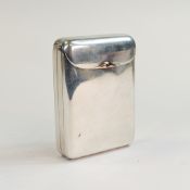 Rare Silver quadrafoil cigarette case, with rose gold & Sapphire inset to front, hallmark 925,