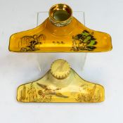 Carlton Ware pen & ink stand decorated with Mallard ducks in flight 3923, c1930 together with