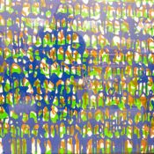 Lee Krasner (1908-1984) Silk Proof artist, proof No.2 framed abstract design in bright blue, green &