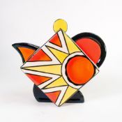 Lorna Bailey one off rare prototype Diamond tea pot (Sun pattern). Height 21cm x Width 24cm.