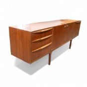 A.H. McIntosh of Kirkcaldy, mid-century modern Teak sideboard, W:213cm, D:46cm, H:76cm. COURIER OR