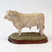 Border Fine Arts 'Charolais Bull', model no.B0587 by Jack Crewdson, limited edition no.2/2000, on