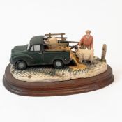 Border Fine Arts 'To The Tup Sale' (Farmer loading sheep), model no.JH72 by David Walton, on