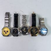 A collection of gentlemen's Chronograph wristwatches, including 2 Seiko Quartz Chronographs, SKMEI