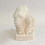 Wedgwood John Skeaping 20th century figure of a polar bear, in 'Moonstone' on rectangular base,