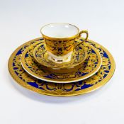 De Lamerie Fine Bone China Robert Adam pattern part service, with heavily gilt decoration on