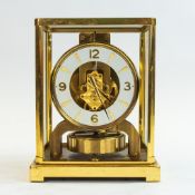 Jaeger-LeCoultre Atmos mantle clock in brass case, not working, sold for spares or repair, h.22cm