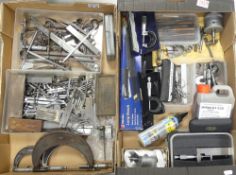 Collection of Micrometres and tools, mostly Moore & Wright (2Trays)