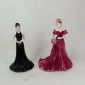 Coalport Ladies of Fashion figurines, Jenny and Stunning in Black (2).